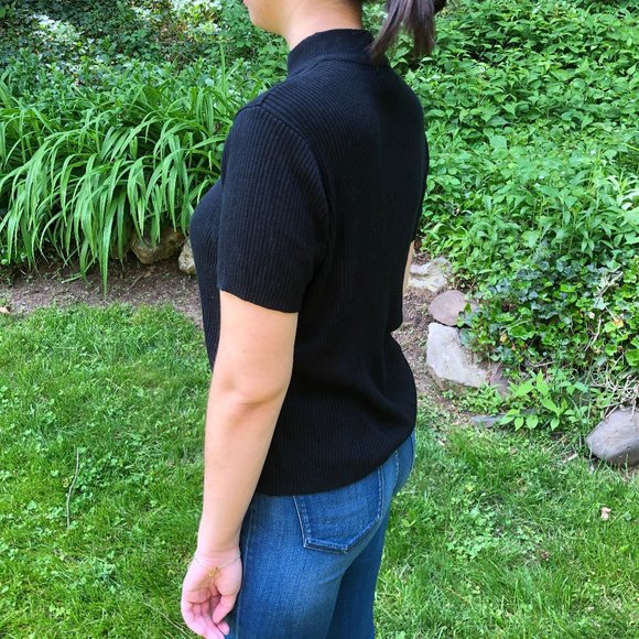 Vintage Black Sweater TShirt - Picture 2 of 4